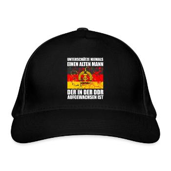Alter Mann In DDR Aufgewachsen - Bio-Baseballkappe - Schwarz - Vorne