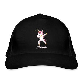 Anna Einhorn first name girl - Organic Baseball Cap - black - Front
