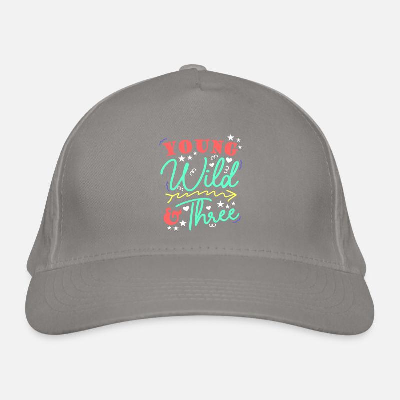 Young Wild & Three 3rd Birthday 3 years Organic Baseball Cap
