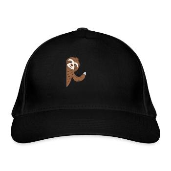 Sloth sloth - Organic Baseball Cap - black - Front