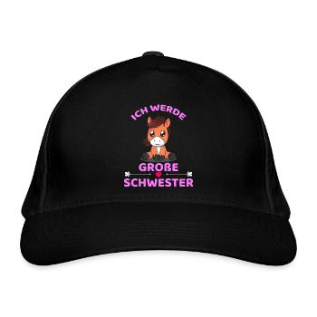 Ich Werde Große Schwester Pony - Bio-Baseballkappe - Schwarz - Vorne