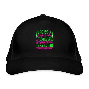 Vergiss Die High Heels Prinzessin Trägt Gummistief - Bio-Baseballkappe - Schwarz - Vorne
