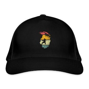Rappelling Rock Climbing Rock Climber Retro Vintage - Organic Baseball Cap - black - Front