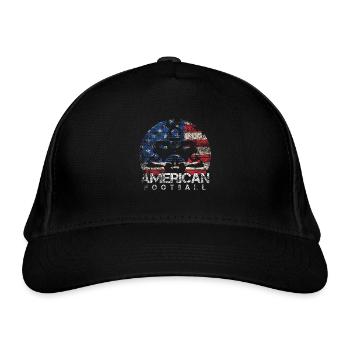 American football - Organic Baseball Cap - black - Front