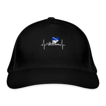 Bochum Herzschlag Bochumer Skyline Heimat Ruhrpott - Bio-Baseballkappe - Schwarz - Vorne