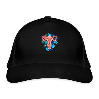 Uterus vagina vagina middle finger feminism - Organic Baseball Cap - black - Front