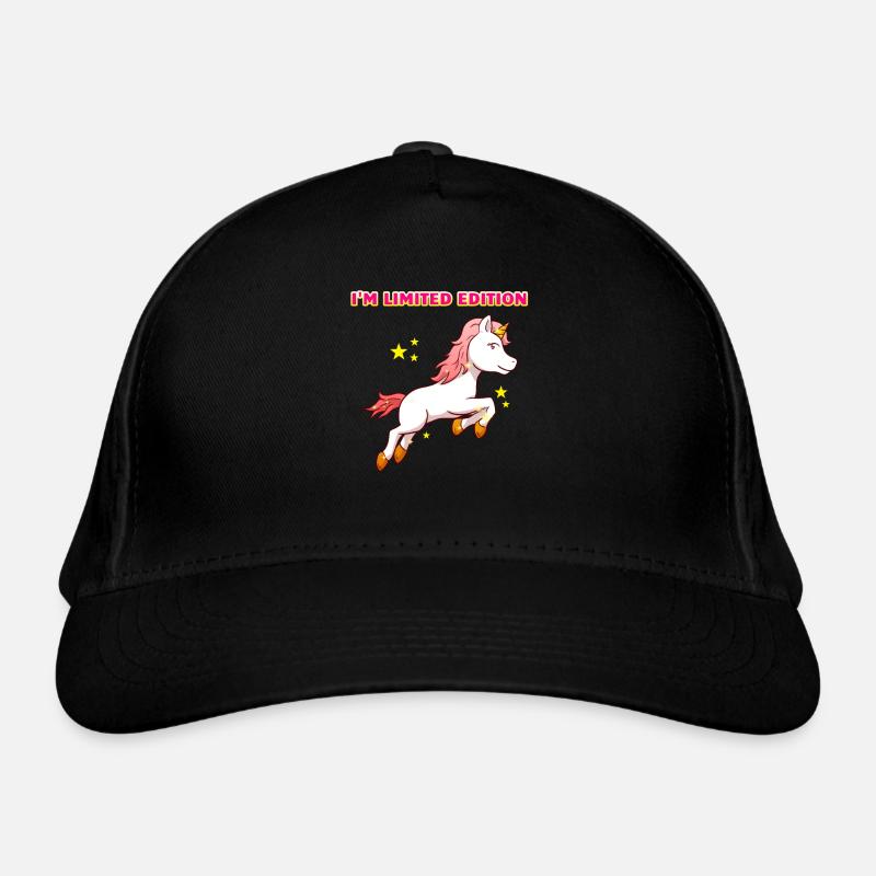 I'm Limited Edition Unicorn Einhorn Besonders - Bio-Baseballkappe - Schwarz