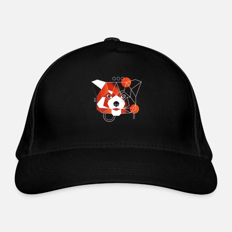 Roter Panda Low Poly Red Panda Polygon Animal - Bio-Baseballkappe - Schwarz