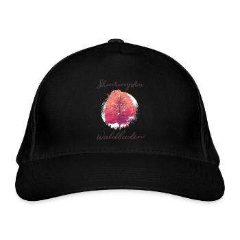 Arbre de baignade de la forêt de Shinrinyoku et forêt avec visage - Casquette classique bio - noir - Devant