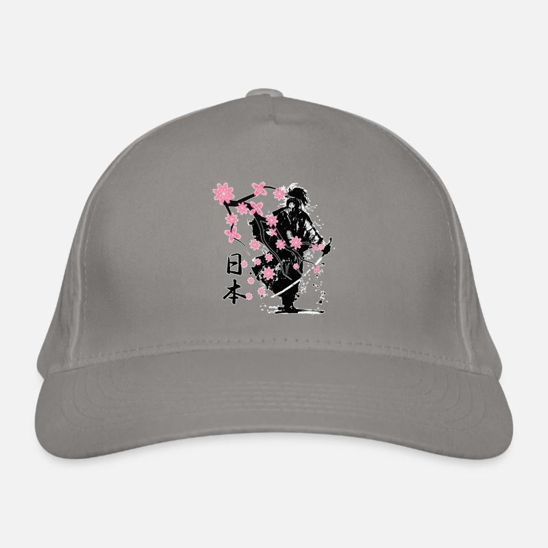 Samurai Krieger Sakura Blumenstil Bio-Baseballkappe