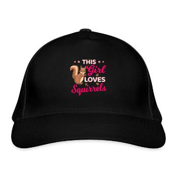 This Girl Loves Squirrels Squirrel - Bio-Baseballkappe - Schwarz - Vorne