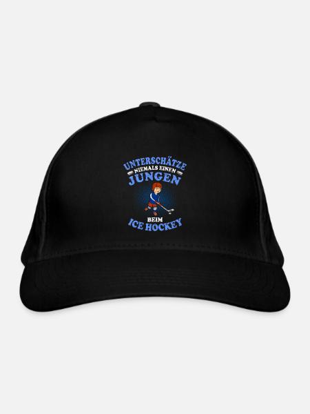 Eishockey Jungen - Bio-Baseballkappe - Schwarz - Vorne