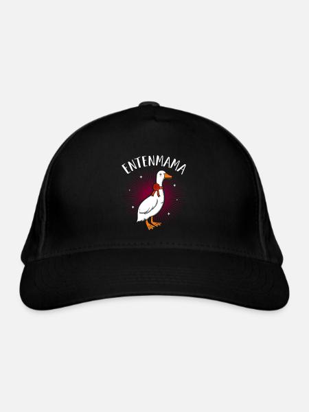Entenmama Enten Mama Ententeich Laufente Mutter En - Bio-Baseballkappe - Schwarz - Vorne