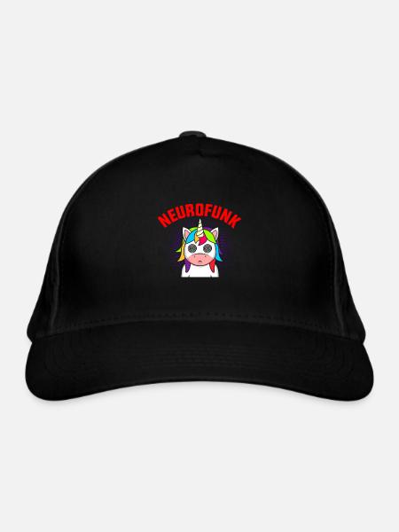 Neurofunk DnB Drumm & Bass Dubstep Festival Rave - Organic Baseball Cap - black - Front