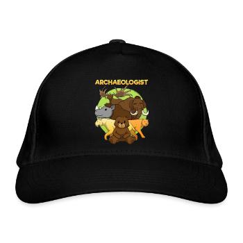 Ice Age Animals Stone Age Mammoths - Organic Baseball Cap - black - Front