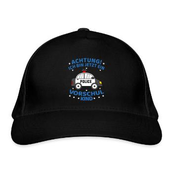 Ich Bin Jetzt Ein Vorschulkind - Bio-Baseballkappe - Schwarz - Vorne