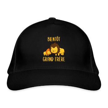 Bientôt Grand Frère - Bio-Baseballkappe - Schwarz - Vorne