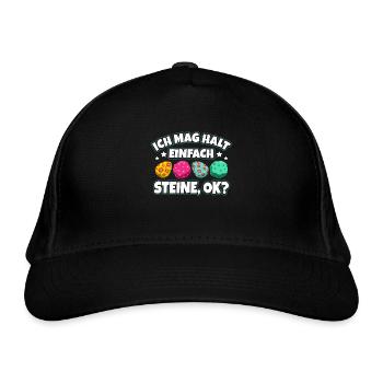 Steine - Bio-Baseballkappe - Schwarz - Vorne