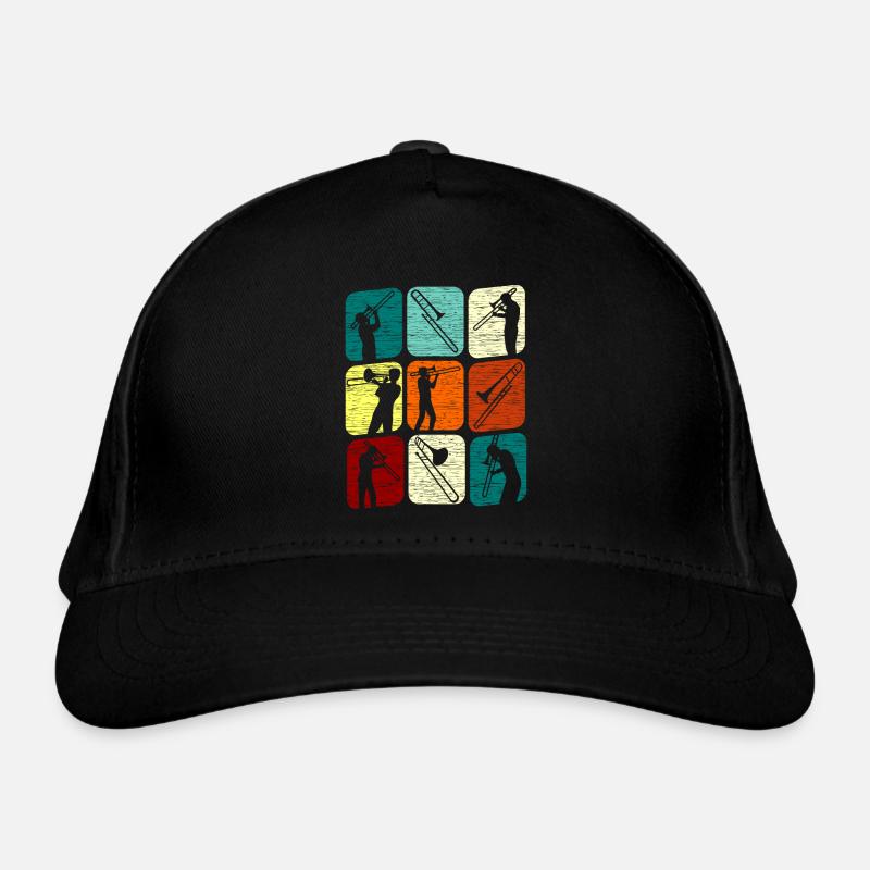 Posaunespieler Posaunist Posaune Retro - Bio-Baseballkappe - Schwarz