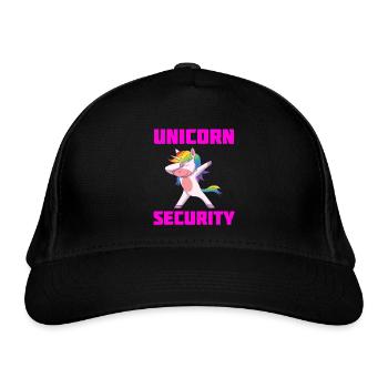 Unicorn Security Funny - Bio-Baseballkappe - Schwarz - Vorne