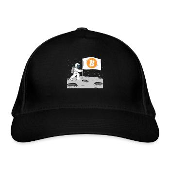 Astronaut Bitcoin Moon BTC - Organic Baseball Cap - black - Front