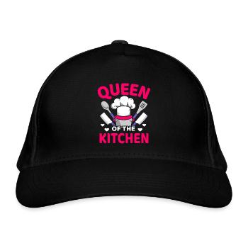 Queen Of The Kitchen Köchin Kochen - Bio-Baseballkappe - Schwarz - Vorne