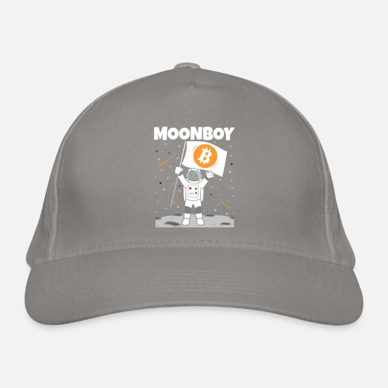 Moonboy BTC Moon Bitcoin Funny Crypto Moon Organic Baseball Cap