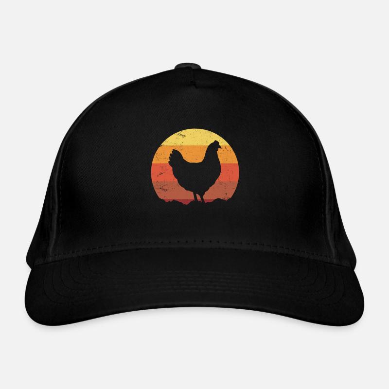 Chicken Retro Organic Baseball Cap