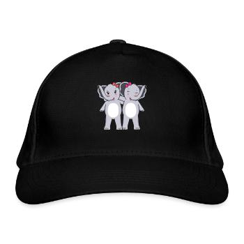 Elephants elephants - Organic Baseball Cap - black - Front