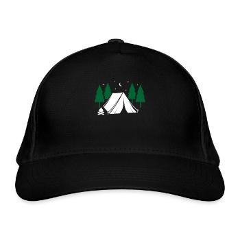 tent - Organic Baseball Cap - black - Front
