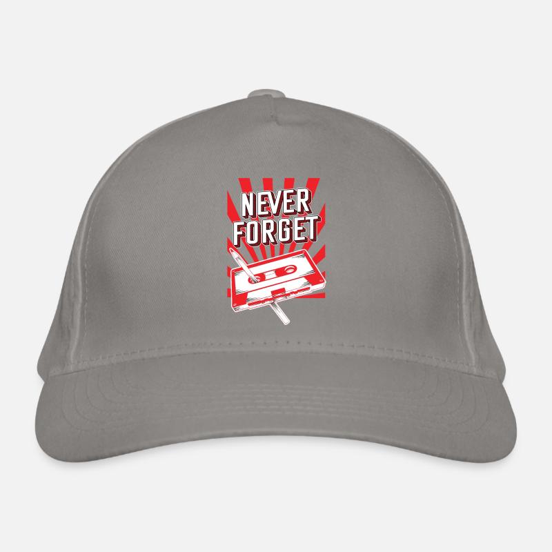Never Forget Audio Cassette 70s 80s 90s Gift Organic Baseball Cap