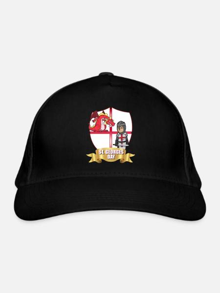 St. Georg Tag Drachenritter - Bio-Baseballkappe - Schwarz - Vorne