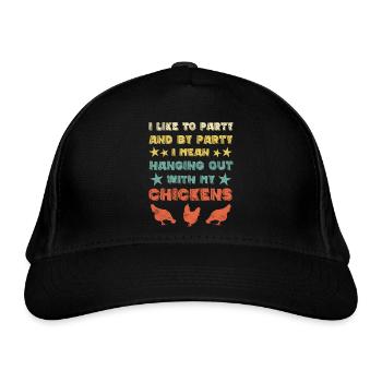 Huhn Hühner - Bio-Baseballkappe - Schwarz - Vorne