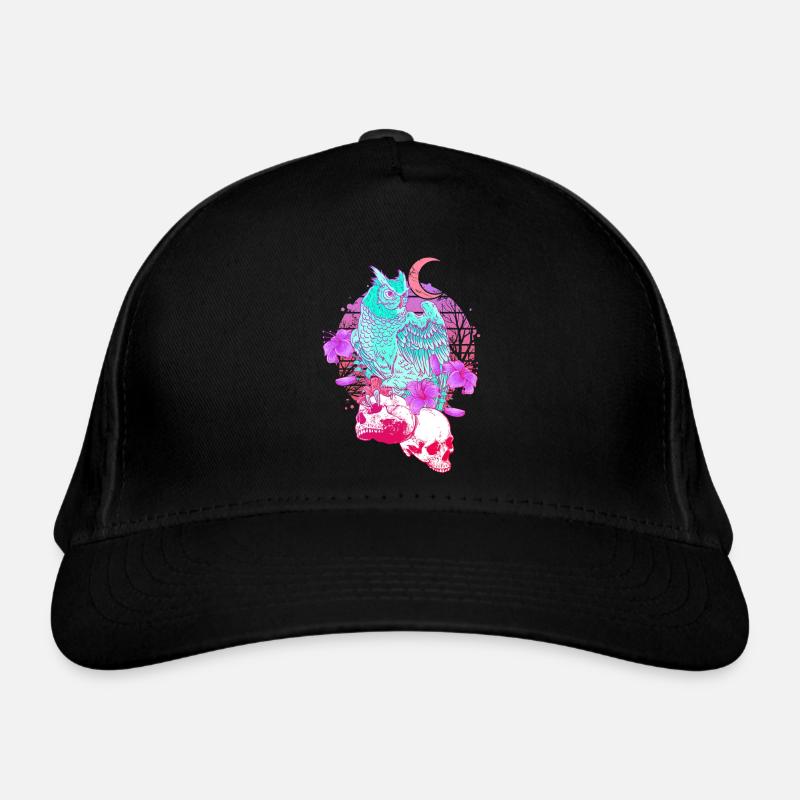 Pastel Goth Tête de mort Hibou Aesthetic Clothes lune Casquette classique bio