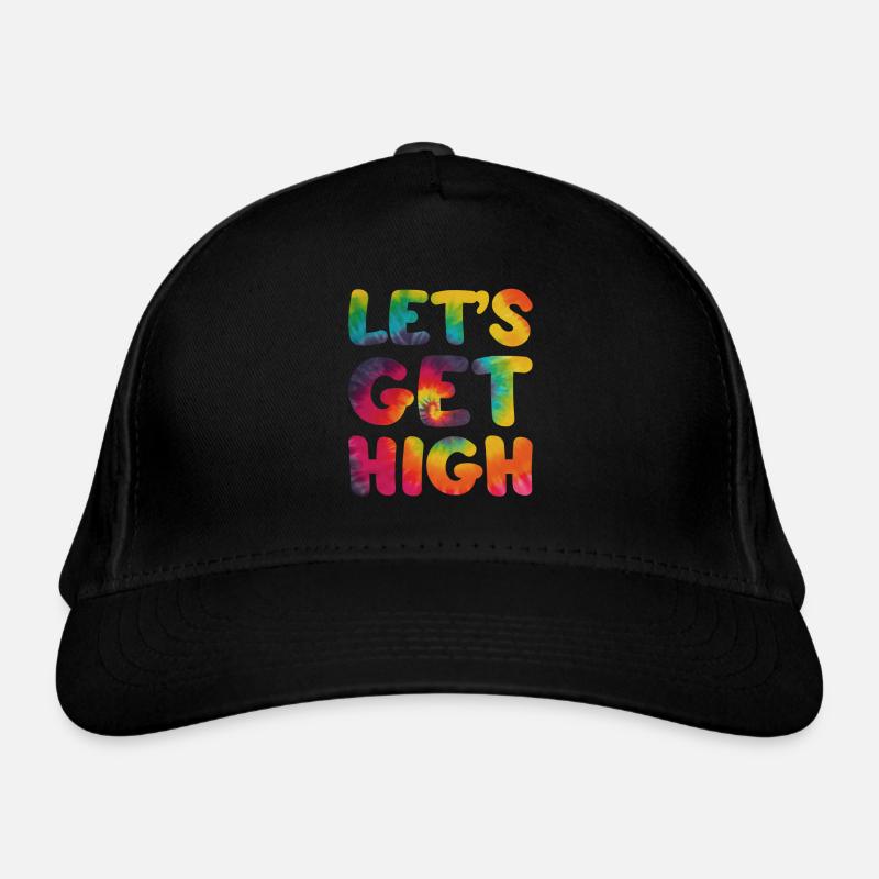 Hippie Spruch Lets geht high Bio-Baseballkappe