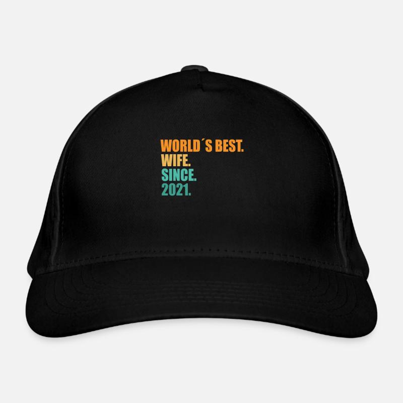 Beste Ehefrau seit 2021 1. Hochzeitstag Bio-Baseballkappe
