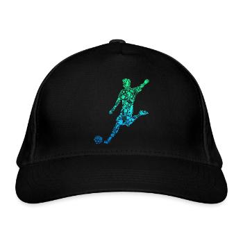 Fußball Fußballer Kinder Jungen Herren - Bio-Baseballkappe - Schwarz - Vorne