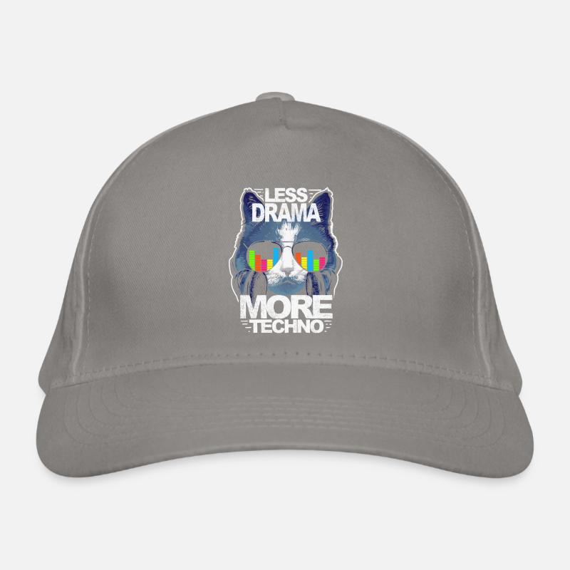 Less Drama More Techno House Music EDM Rave Cat Organic Baseball Cap
