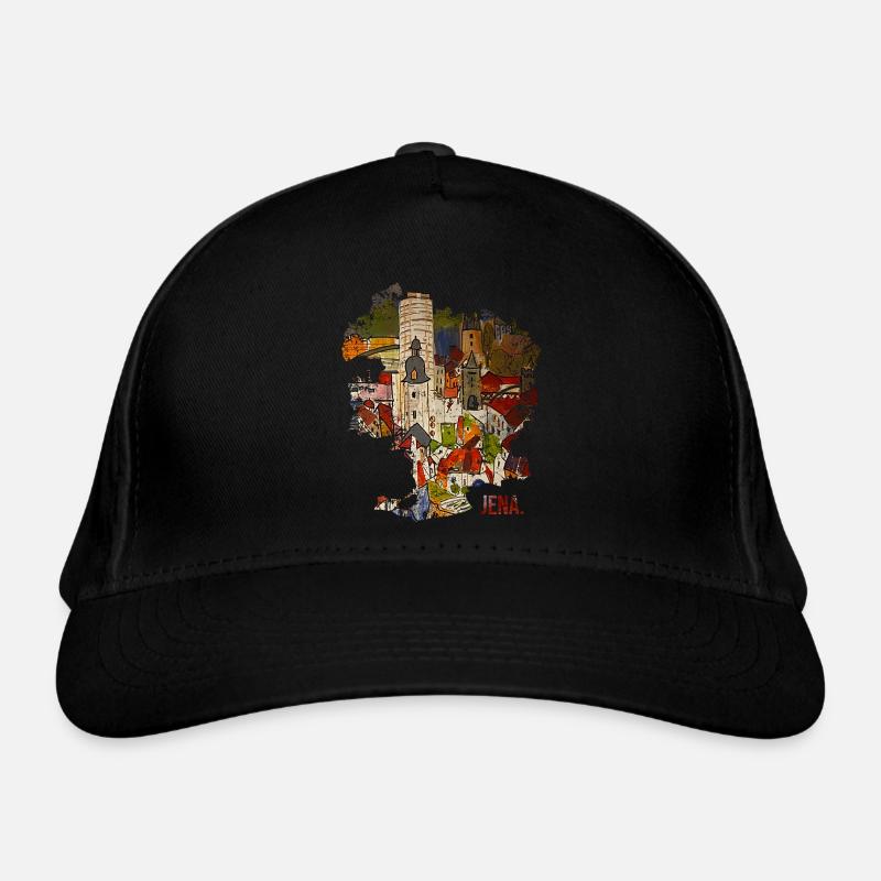 Jena hand-painted city map with biscuit roll Organic Baseball Cap