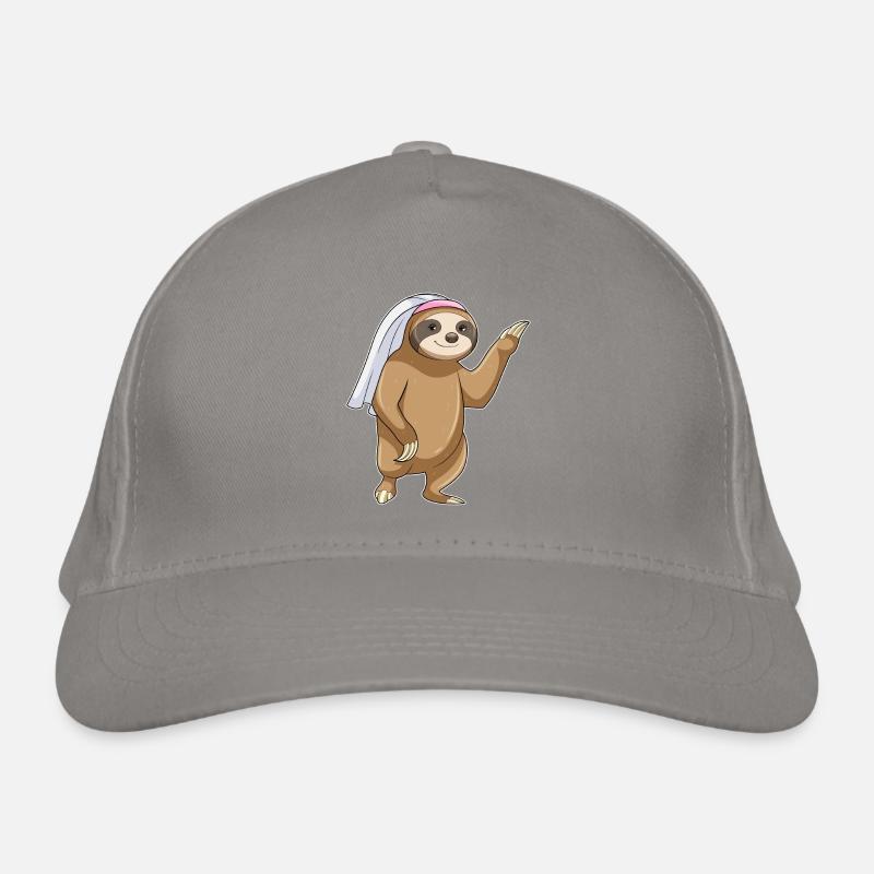 Sloth Bridal Veil Wedding Organic Baseball Cap