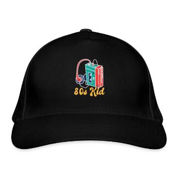 80s Kid - Bio-Baseballkappe - Schwarz - Vorne