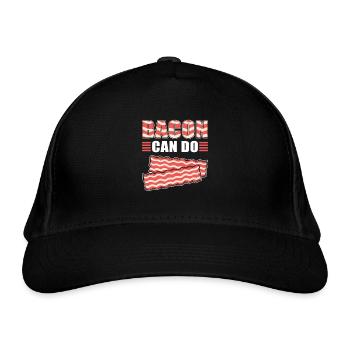 Bacon Can Do Ham Bacon and Egg - Bio-Baseballkappe - Schwarz - Vorne