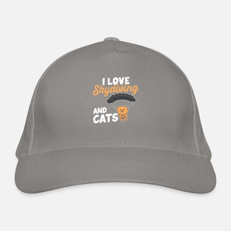 Funny Parachutists Kitten Parachute Organic Baseball Cap