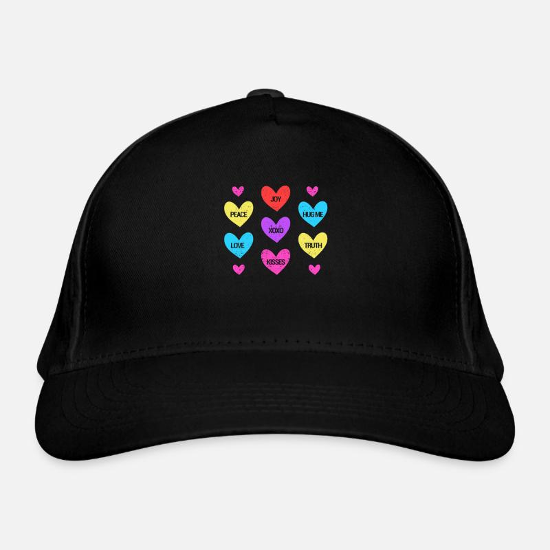 Valentine's Day Heart Candy Lovers Matching Organic Baseball Cap