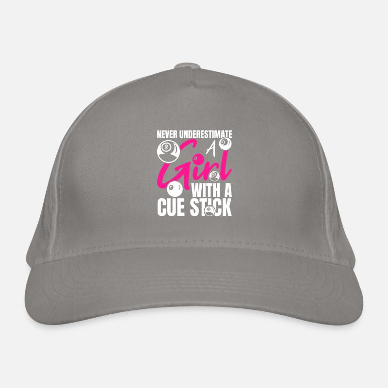 Mädchen mit Billardqueue Bio-Baseballkappe