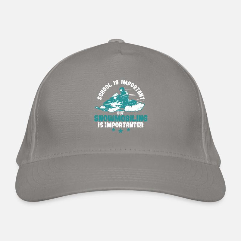 School is important, but snowmobiling is Organic Baseball Cap