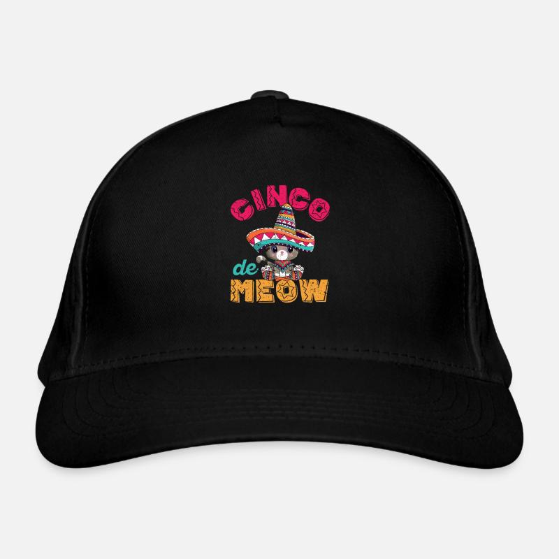 Cinco De Meow Mayo Fiesta Mexican Cat Organic Baseball Cap