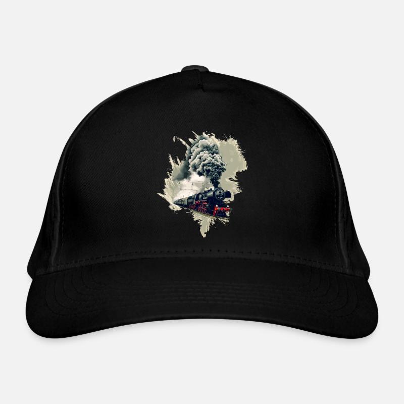Alte Dampflok Bio-Baseballkappe