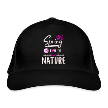 Le printemps, c’est l’amour dans la nature - Casquette classique bio - noir - Devant