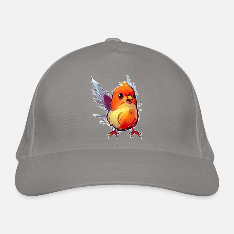 Oiseau rouge arrogant avec un léger surpoids Casquette classique bio